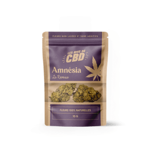 paquet de 10 grammes CBD amnésie violet et kraft