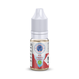Flacon de e-liquide Ice Fruits Rouges 10 ml – Le Nuage Français. Mélange frais et fruité de fruits rouges avec une touche glaciale. Disponible en 0, 3, 6 et 12 mg/ml. PG/VG 50/50.