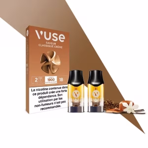 Cartouches Vuse Pro Classic Crème 18 mg – Un mélange tabac blond et crème.