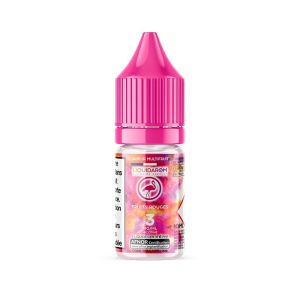 Flacon de e-liquide Fruits Rouges 10ml de la marque Liquidarom – saveur multifruit aux fruits rouges, dosage nicotine 3 mg, ratio PG/VG 70/30, flacon avec bouchon rose sécurisé, étiquette colorée certifiée AFNOR, e-liquide pour cigarette électronique sur fond blanc.