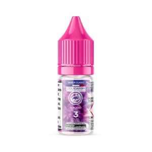Flacon de e-liquide M Blend 10ml de la marque Liquidarom – saveur classic, dosage nicotine 3 mg, ratio PG/VG 70/30, flacon avec bouchon rose sécurisé et étiquette certifiée AFNOR, e-liquide pour cigarette électronique sur fond blanc.