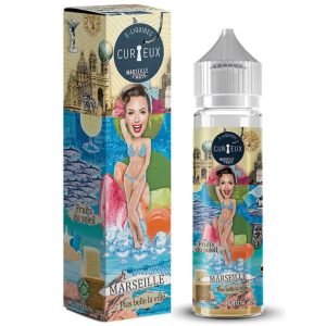 E-liquide Marseille, Plus Belle La Ville 50 ml – Curieux Édition Hexagone, saveurs melon, figue de barbarie, kumquat et citron vert, flacon sans nicotine, base 40PG/60VG, fabrication française.