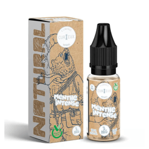 E-liquide Curieux Natural Menthe Intense 10 ml, saveur menthe glaciale, base 50 % Végétol / 50 % Glycérine Végétale, disponible en 3 mg, 6 mg, 12 mg de nicotine, fabrication française.