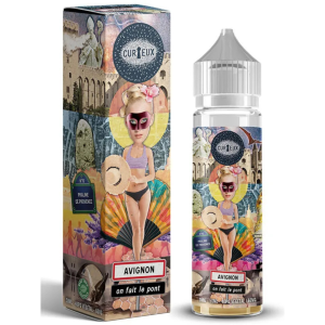 E-liquide Avignon, On Fait Le Pont 50 ml – Curieux Édition Hexagone, saveur praline de Provence, flacon sans nicotine, base 40PG/60VG, fabrication française.