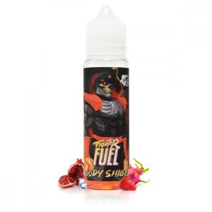 E-liquide Bloody Shigeri 50 ml – Fighter Fuel, saveurs fruit du dragon, grenade & fraise avec fraîcheur, format sans nicotine, ratio 40/60.